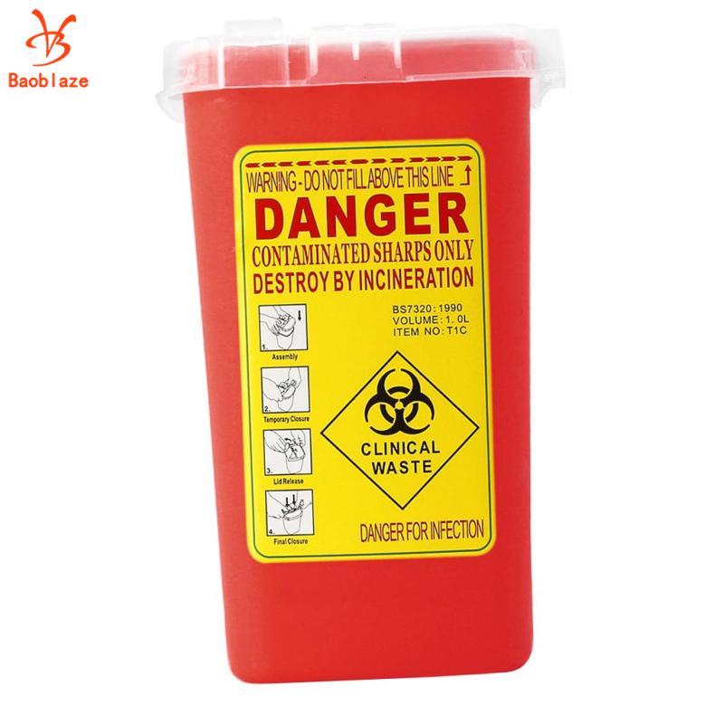 1 Quart Sharps Hộp Đựng Biohazard Kim Xử Lý Hình Xăm Thùng Rác