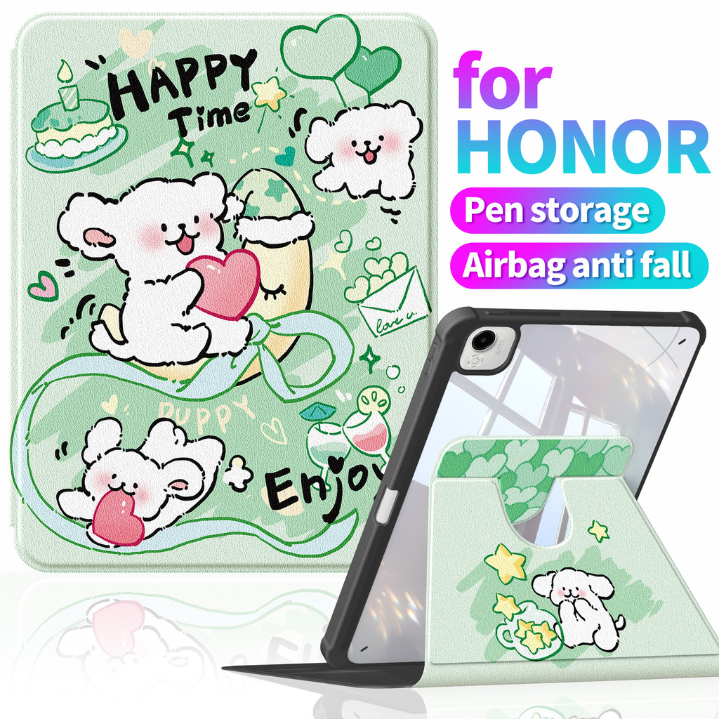 A1231 ✷ ❈ ✻ Ốp điện thoại xoay 360 Honor Pad 10 / PAD 9 / PAD X9a Chân đế dọc Acrylic trong suốt Vỏ 