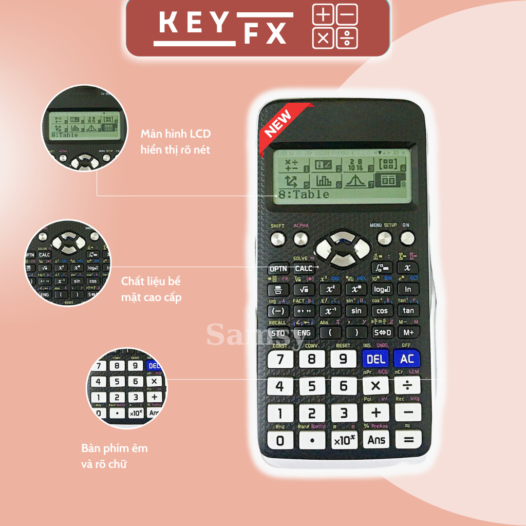 Máy tính FX 580 VNX màu đen trắng – máy tính khoa học fx 580vnx phù hợp học sinh, sinh viên, kế toán
