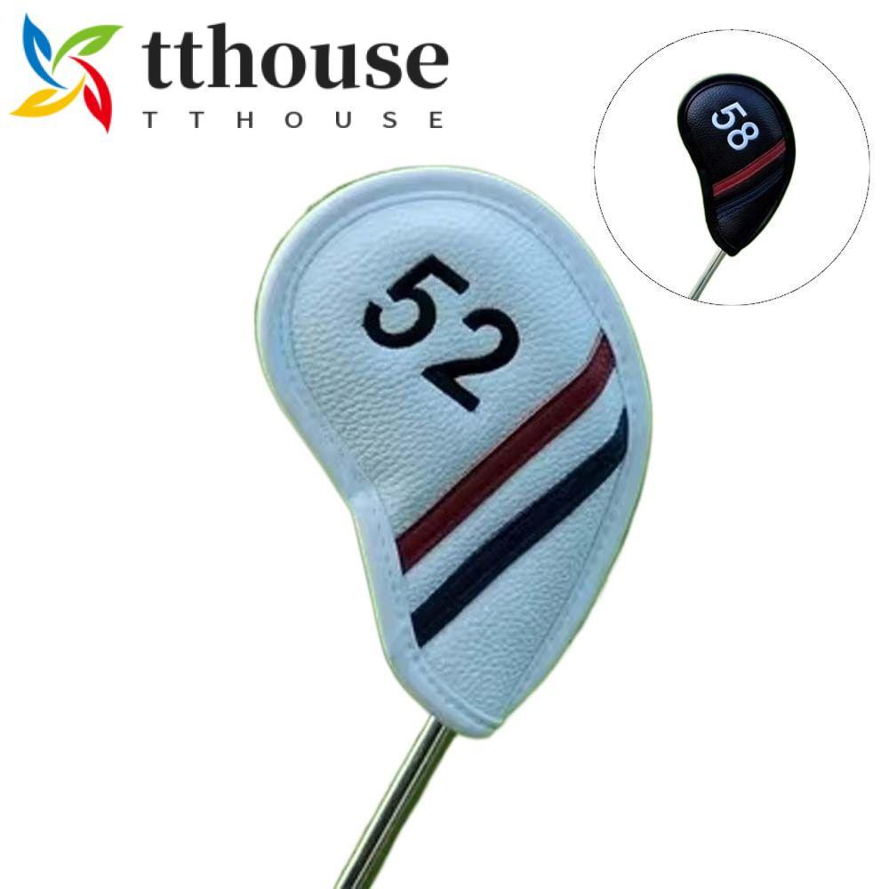 TTHOUSE Golf Wedge Cover, PU Leather Angle Club Sand Wedge Headcover, Đen / Trắng 56 58 60 Độ Chống 