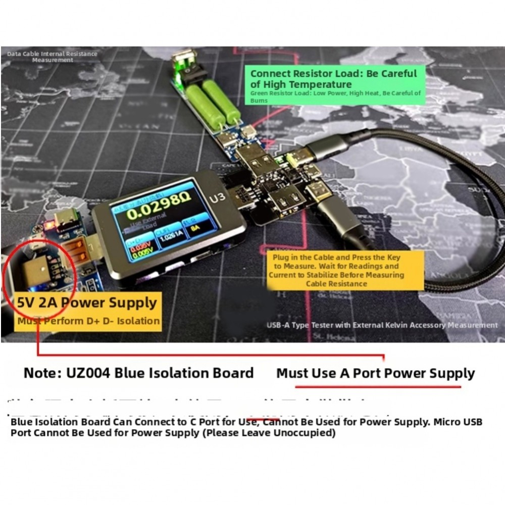 Cáp Kelvin Meter TYPE-C Sang TYPE-C Kelvin Thế Hệ Thứ Ba Cho Dòng A2