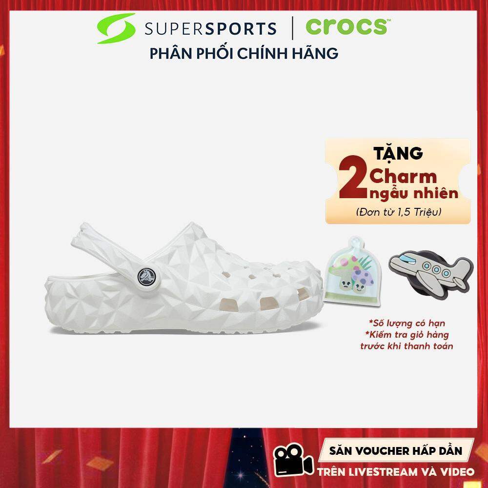 Giày Clog Unisex Crocs Classic Geometric - Trắng - 209563-100 ADS05 LS100