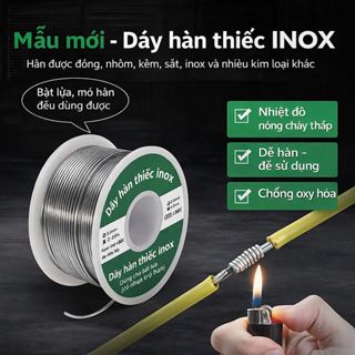 Cuộn dây hàn thiếc inox, nhiệt độ nóng chảy thấp, mối hàn chắc 50g/100g