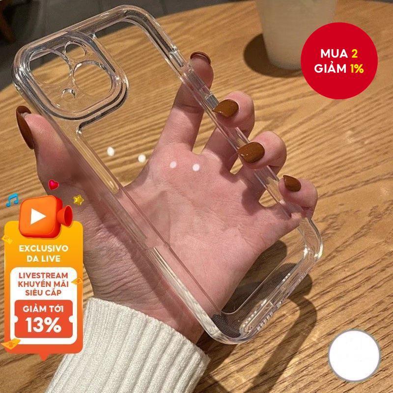 Ốp Điện Thoại Chống Sốc Pha Lê Trong Suốt Đơn Giản Tương Thích Cho IPhone 15 14 13 12 11 Pro Max X XR 8 7 Plus Ốp Lưng TPU Mềm Chống Bụi