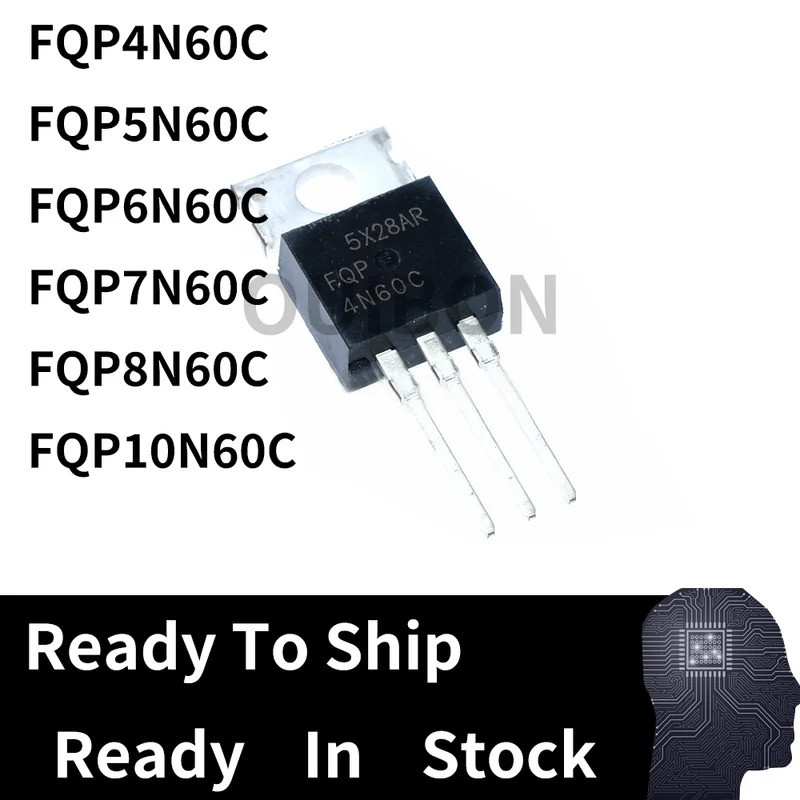5 CHIẾC FQP8N60C FQP10N60C 5N60C 50N06 4N60C 7N60C 8N60C 6N60C TO220 Chip IC Transistor MOSFET mới