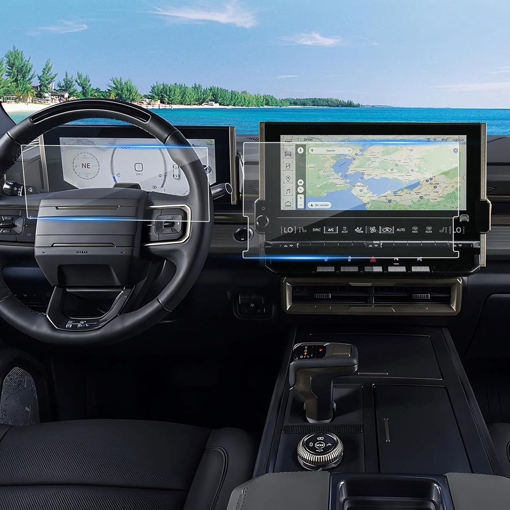 (4 chiếc) 2022-2025 2026 Tấm bảo vệ màn hình Hummer EV cho GMC Hummer EV (13.4In Navi & 12.3In Dash)