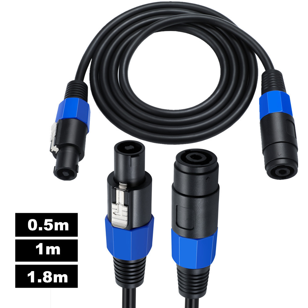 Cáp Âm Thanh Nối Dài Speakon 0.5M 1.8M, Cáp Speakon Nam Sang Nữ, 18AWG Cho DJ PA Loa Sân Khấu Khuếch