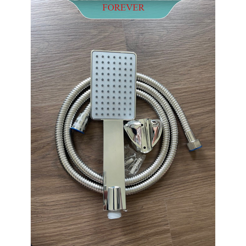 BỘ SẢN PHẨM BÁT SEN VUÔNG MẠ CROM | VÒI SEN TẮM MẶT VUÔNG-HÀNG BÓNG ĐẸP-DÂY SEN, VÒI SEN, CÀI SEN