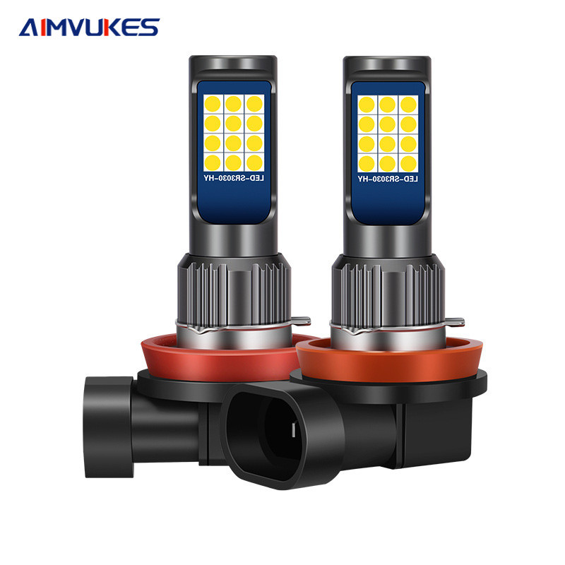 1 Đèn LED Sương Mù 24 Bóng H11 H3 H7 H8 9006 Siêu Sáng Màu Trắng / Vàng Cho Xe Hơi AIMVUKES
