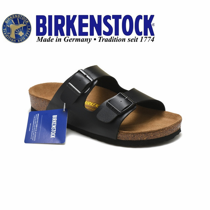 Birken / stock Giày Sandal Nữ Hai Buckle Màu Đen Mờ Nữ Florida 34-46