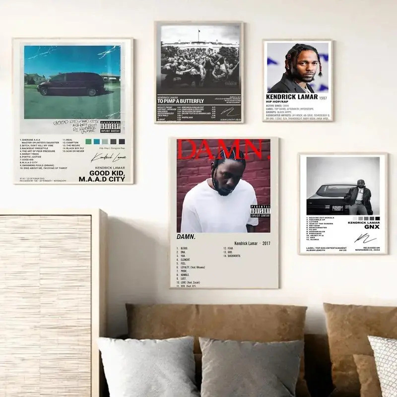 Kendrick Lamar Good Kid Maad City Album Nghệ Thuật Poster Vintage Whitepaper Trang Trí Tường Cho Phò