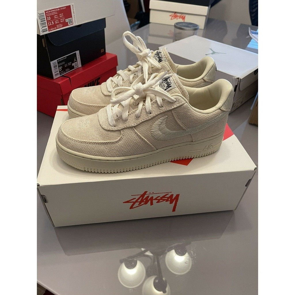 Giày nam nữ đá thấp Stussy fossil x Nike Air Force 1