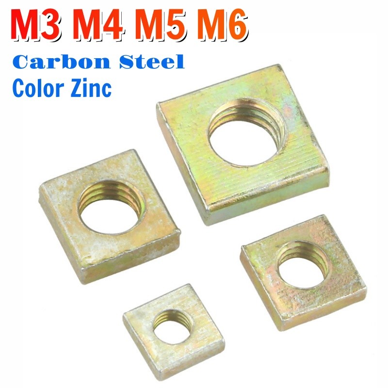 M3 M4 M5 M6 Mạ Kẽm Vuông Hạt Màu Kẽm Vuông 4 Góc Vuông