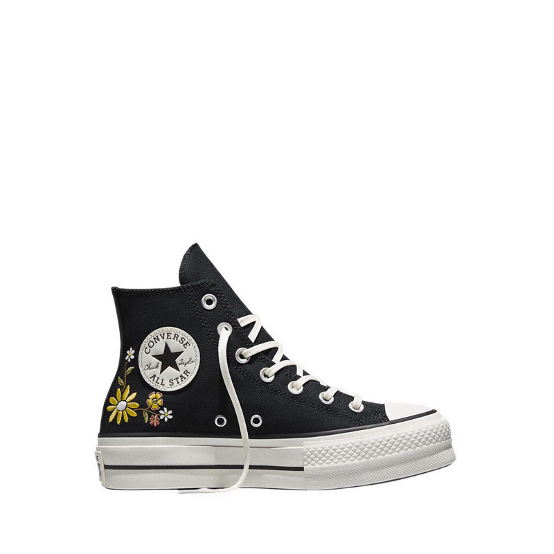 Giày Thể Thao Converse CTAS Lift Platform Embroidered Flowers Women's - Black/Egret/Bright Outlook