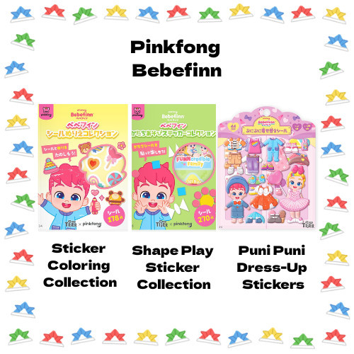 【DIRECT FROM JAPAN】Pinkfong Bebefinn Sticker Collection /Shape Play /Puni Puni  Dress-Up  Stickers