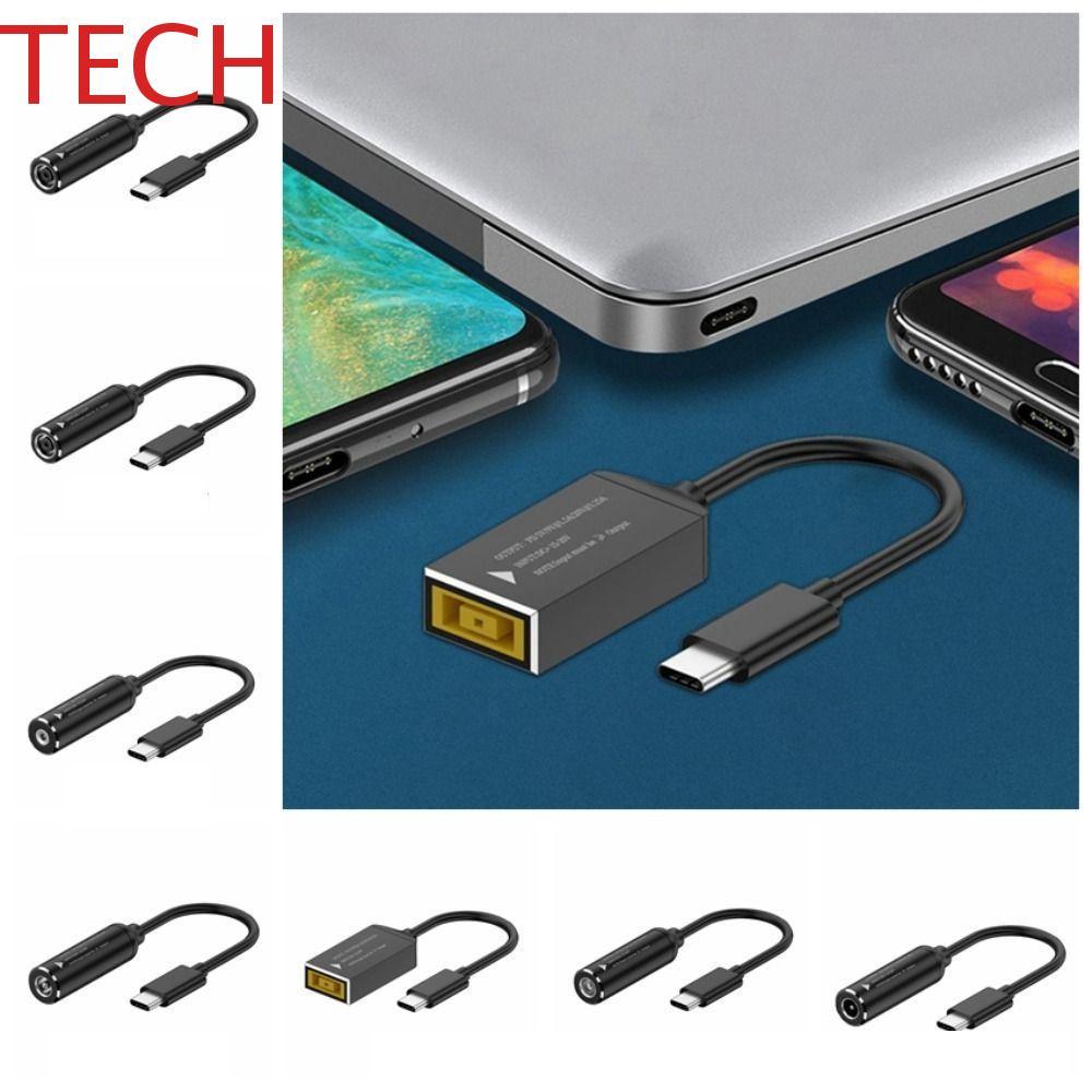 Cáp sạc TECH Type-C sang DC Jack, Cáp sạc DC sang Type-C đầu ra PD 65W PD, Thiết kế mỏng 3A Nhận dạn