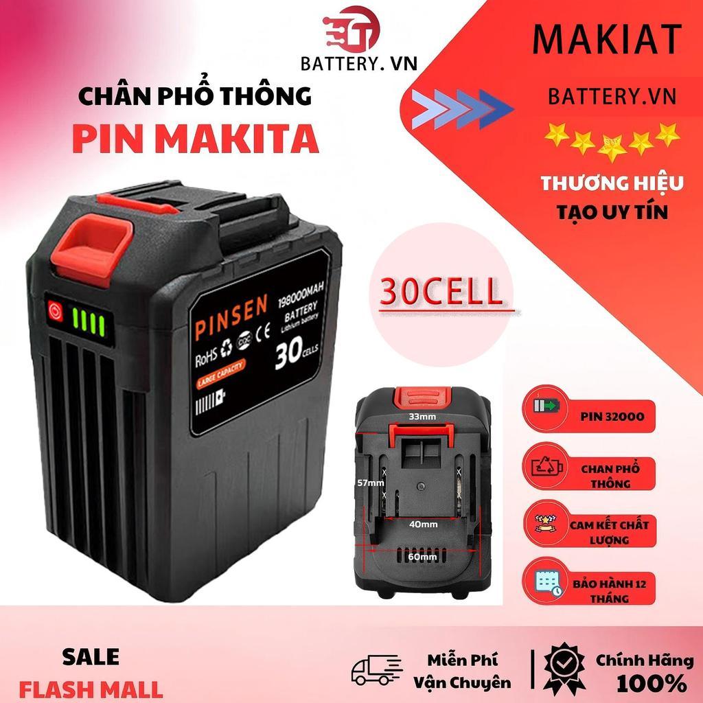 Pin 30 cell với bộ sạc Makita 18V - 21V, pin dung lượng cao