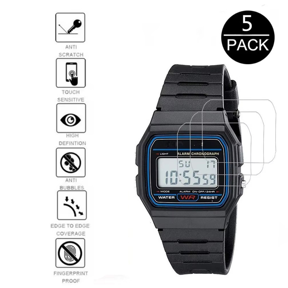 Bộ 5 Đồng Hồ Thông Minh Chống Sốc LCD Bảo Vệ Cho Casio Nam Cổ Điển F91W-1 W-217 F-105W Nano Bảo Vệ M
