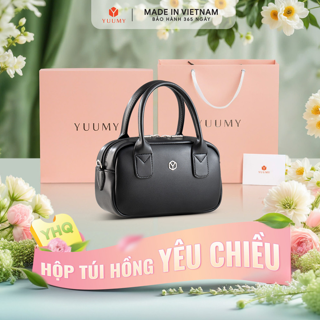 Bộ hộp quà YUUMY (Túi xách nữ YUUMY YTX89 + Hộp quà YHQ2 + Túi giấy YTG2 + Túi rút BVR3838 + Thiệp c