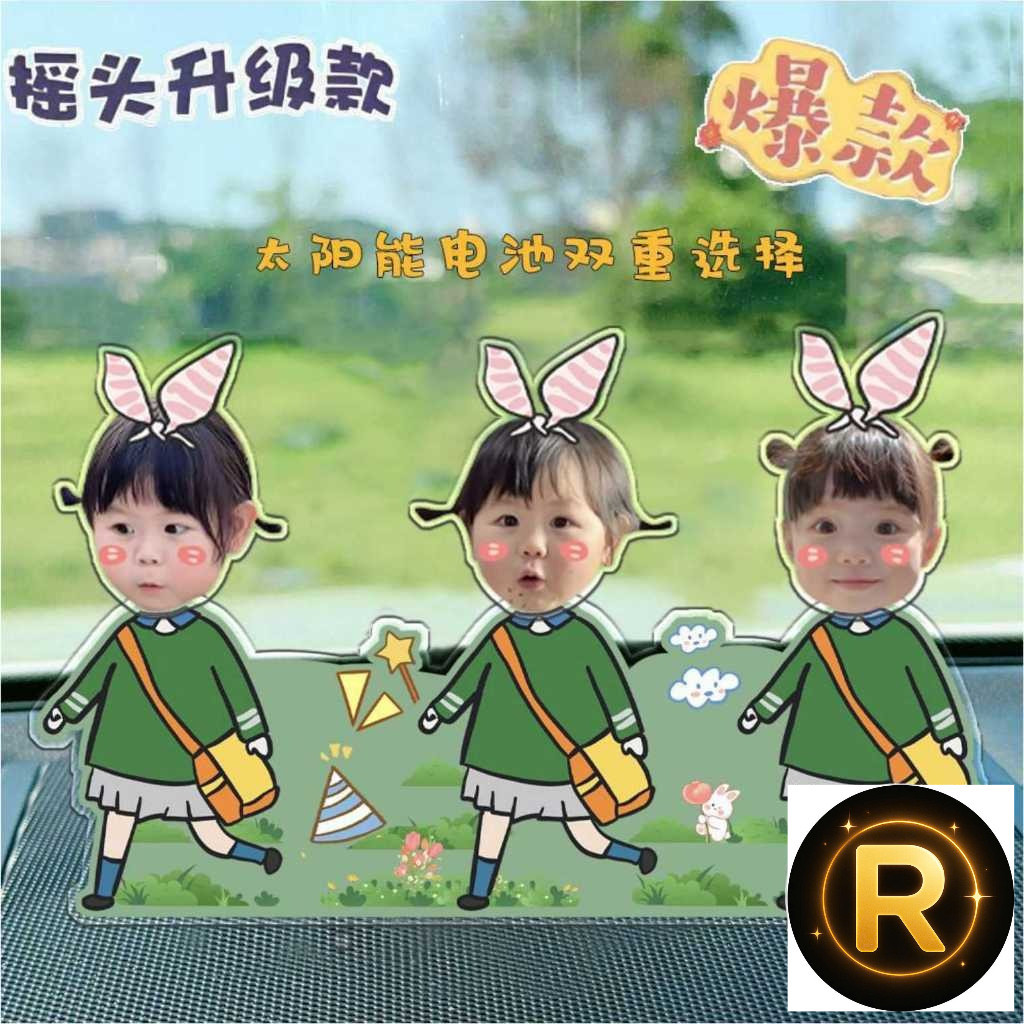 Mô hình lắc đầu gia đình ghép mặt in theo yêu cầu, mô hình lắc đầu chạy bằng pin in theo yêu cầu đán