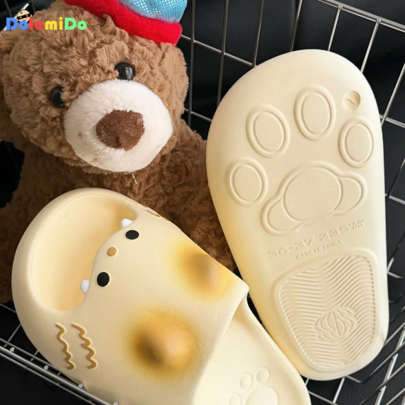 Chikoku Dễ Thương Nhỏ Bánh Hoạt Hình Mèo Con Vuốt Dép Nữ Nhà Chống Trơn Trượt Chân Co