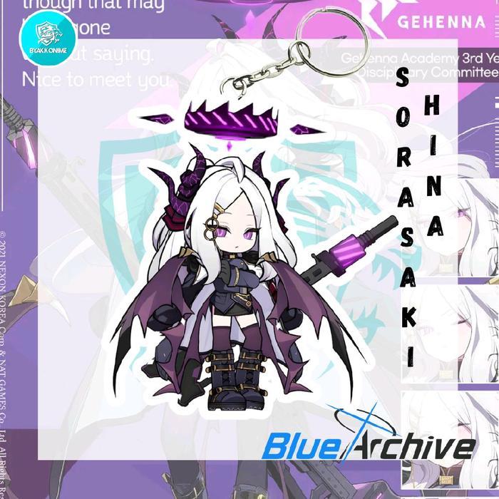 Keychain Acrylic Anime Blue Archive - Hina, Koyuki, Iori, Ayane Ganci Anime Akrilik - Sorasaki Hina