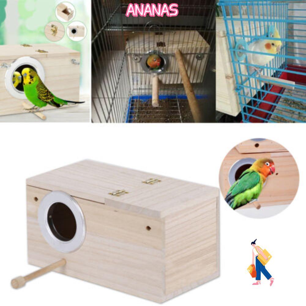 ANANAS Lồng Tổ Bằng Gỗ Budgie Nesting House
