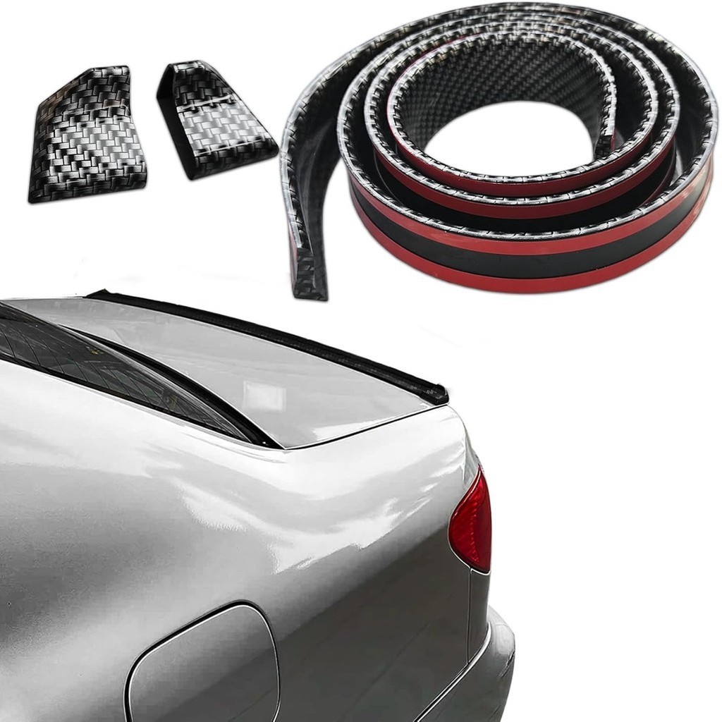 Bộ môi mái lướt gió trên nóc ô tô, 3D PU cốp sau Lip hoặc Roof Spoiler Sticker Bar có họa tiết sợi C
