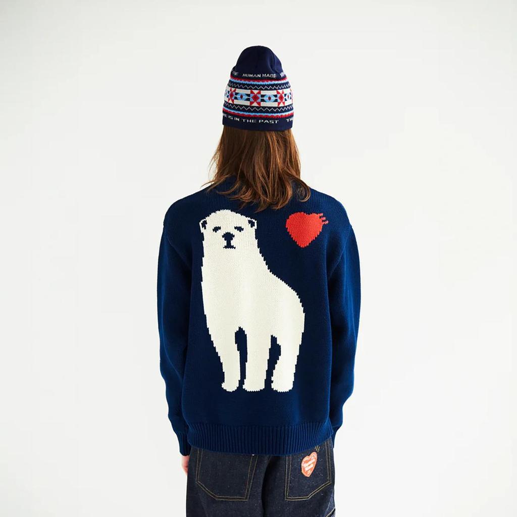 HUAMAN MADE In-stock Japanese-style trendy brand autumn and winter polar bear heart-patterned knit s