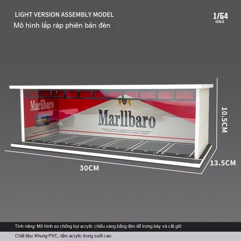 1/64 Cảnh Lắp Ráp Mô Hình Xe Tỷ Lệ Nhỏ Bãi Đỗ Xe Chống Bụi Cảnh Đặt Sưu Tập Mô Hình Bãi Đỗ Xe Đèn LE