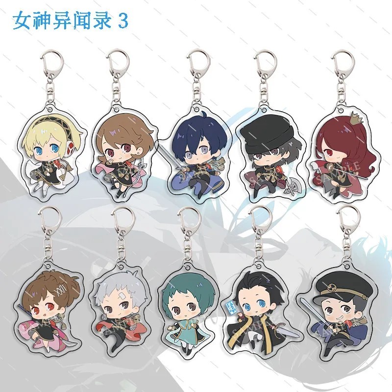 Móc khóa Persona 3 Portable P3P Anime Acrylic Mica Chibi Makoto Yuki Shiomi Kotone Phụ Kiện Trang Tr