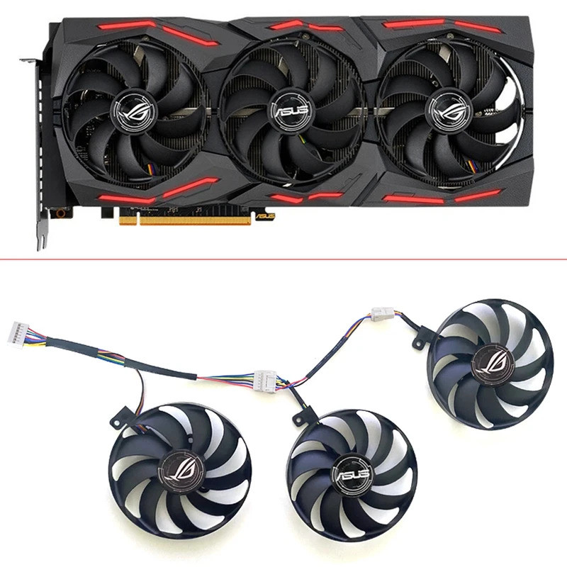 3 CÁI MỚI 87MM 7PIN T129215SU FDC10H12S9-C Dành Cho ASUS ROG STRIX-GeForce RTX 2070 2080 SUPER Ti GA