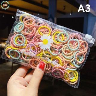 Set 100 Dây Cột Tóc Co Giãn Nhiều Màu Sắc