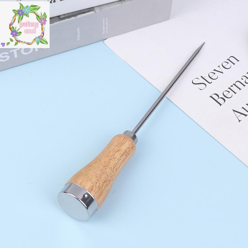 PUCOOL Ice Pi Ice Icing Breaker Tay cầm bằng gỗ Thép không gỉ Ice Pi Punch Crusher Cotail Sti Fruit 