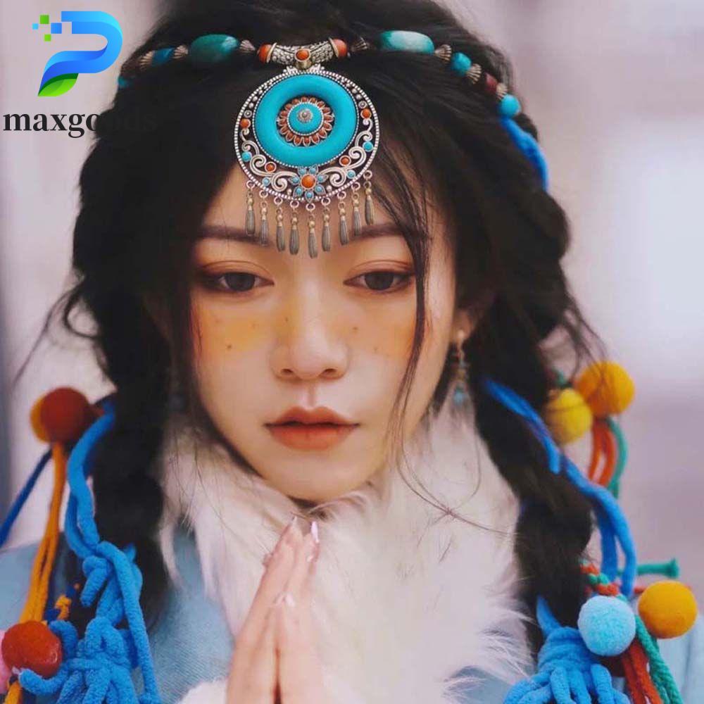maxgoods MAXGOODS Mặt dây chuyền trán Vintage Bohemia Vòng cổ Tây Tạng Trang sức Bohemia Tiara