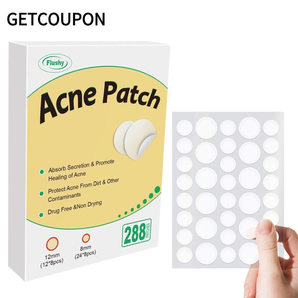 GETCOUPON 288 Miếng Dán Mụn, Miếng Dán Mụn Vô Hình Chống Thấm Nước Hydrocoloid, Dưỡng Ẩm Vòng Zit Mi