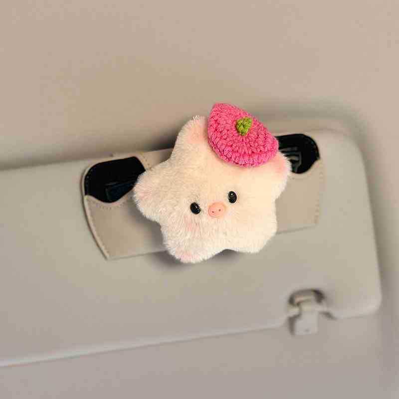 New Car Glasses Case Cute Plush Doll Car Glasses Case Car Sunglasses Case Storage Girl um0t