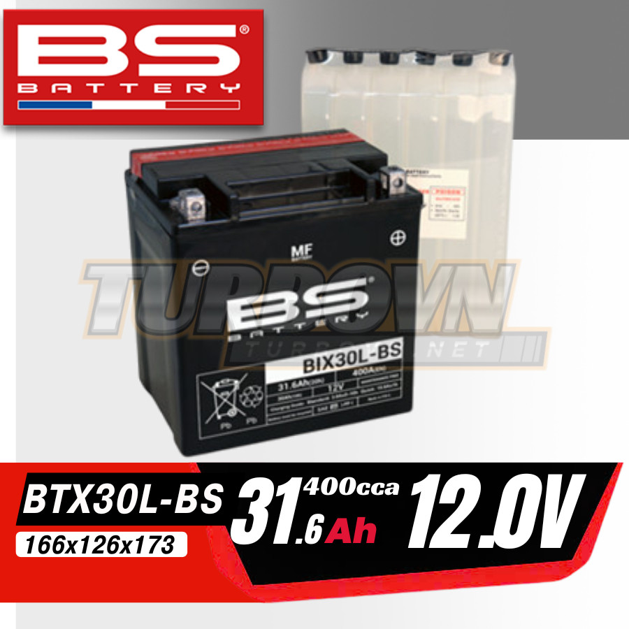 BÌNH ẮC QUY BS BIX30L-BS 400CCA 166*126*173