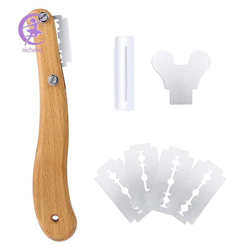 Bánh mì Lame có tay cầm bằng gỗ, Dụng cụ cắt bánh mì Lame, Dụng cụ cắt bánh mì, Dụng cụ làm bột
