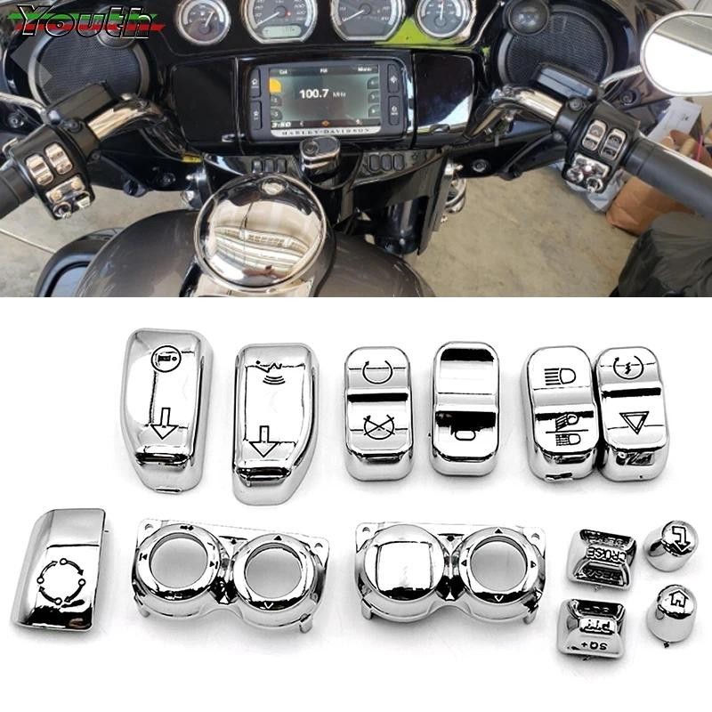 13 Chiếc Chrome Điều Khiển Tay Nắp Vỏ Cho Harley Lưu Diễn Electra Street Glide FLHT / FLHX / FLHR FL