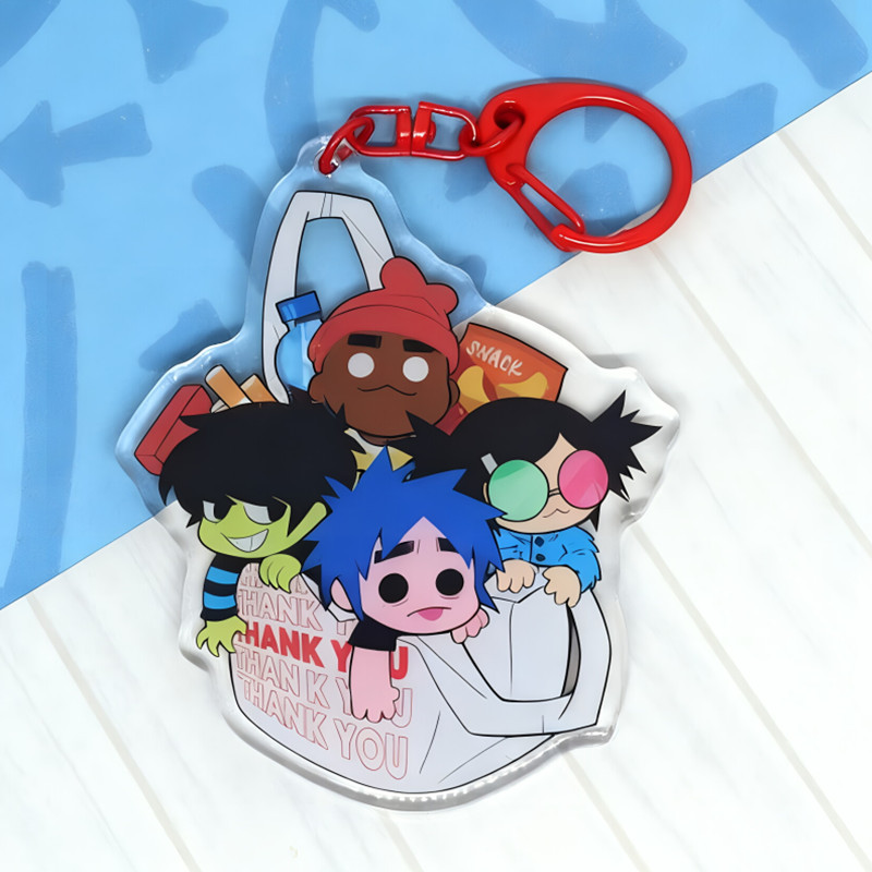 Gorillaz Humanz Double-Sided Acrylic Keychain Cute cartoon Character pendant