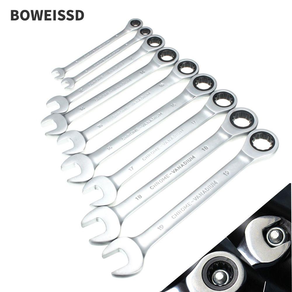 BOWEISSD Cờ lê móc có thể đảo ngược Mô-men xoắn cao Chrome Vanadi Home Nut Tool