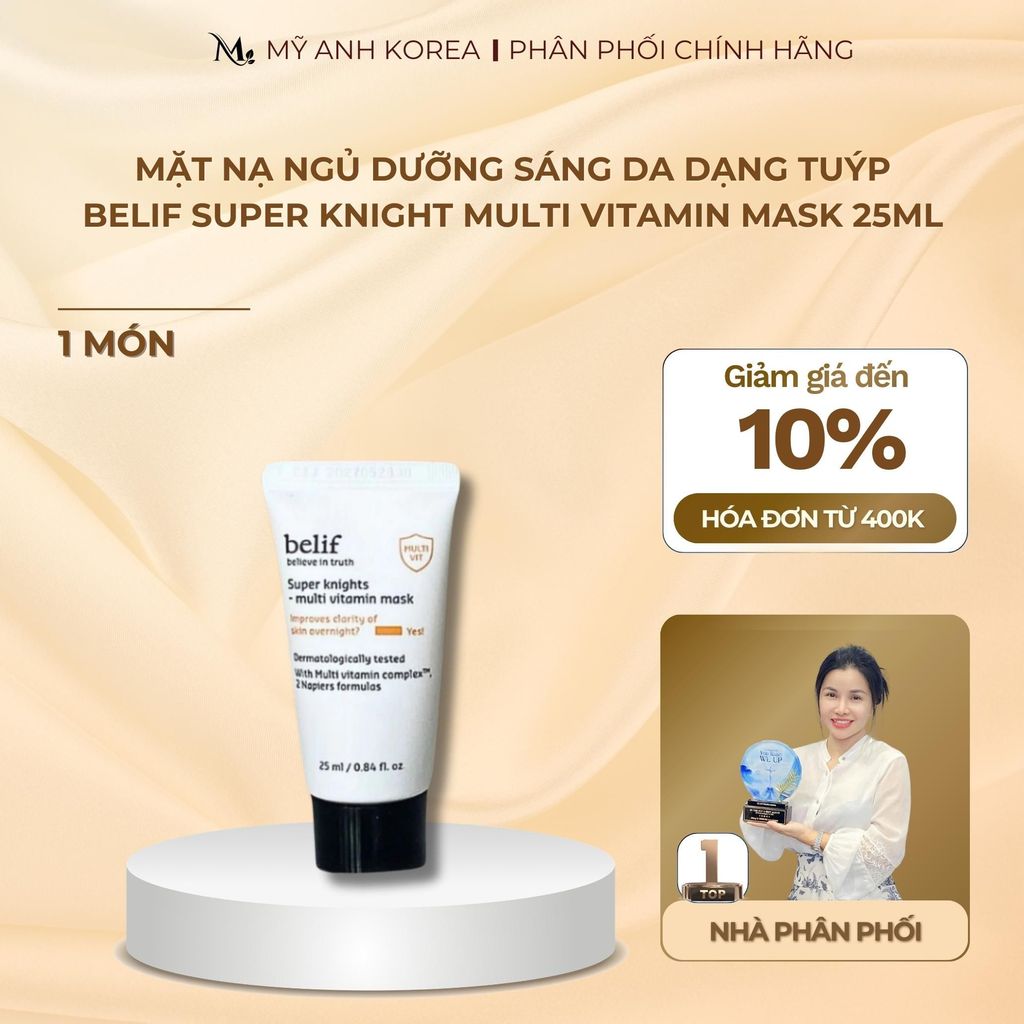 Belif Multi Vitamin Mask 25ml - Mặt Nạ Ngủ Dưỡng Ẩm Và Phục Hồi Da Chuyên Sâu Với 4 Loại Vitamin B3 