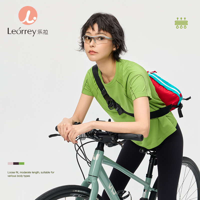 Leorrey-Quick Dry Running Casual Shirts Short Sleeve T-Shirt Yoga Gym Fitness Hiking Sport Top