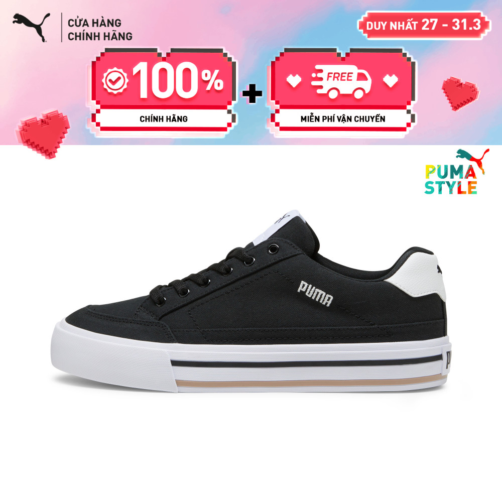Giày Thời Trang PUMA Unisex Court Classic Vulc Black-White Màu Đen