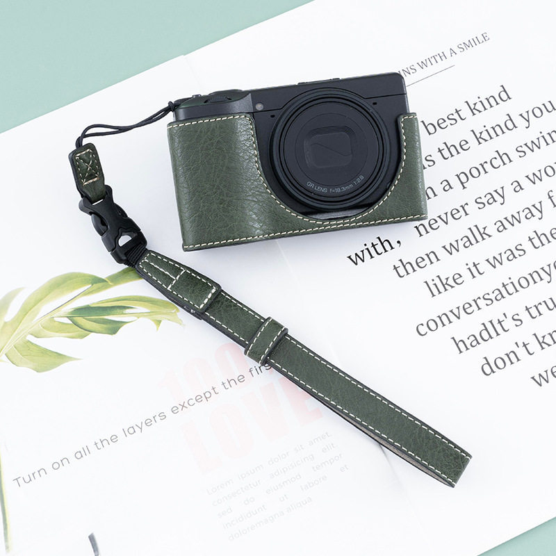 Thích hợp cho Túi đựng máy ảnh Ricoh gr4 GR4 Vỏ da bảo vệ Đế cổ điển Ricoh gr4 Hộp đựng dây đeo vai 