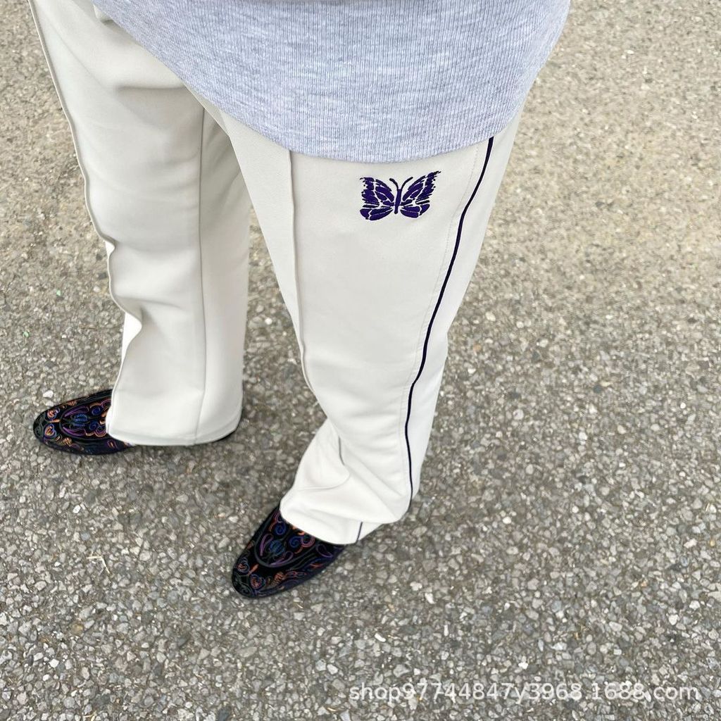 HRMH Needles track Loose-fitting versatile niche micro-flared casual trousers for men and women, sum