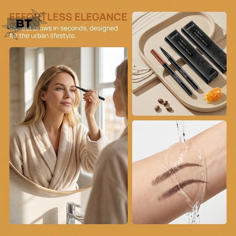 Bút chì kẻ mày bốn cánh BT Bút chì kẻ mày chống nước lâu trôi chống nhòe Bút chì kẻ mày định hình tự