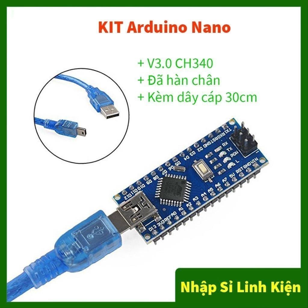 082 KIT Arduino Nano V3.0 CH340 Có kèm cáp Mini USB - Kit Nano Atmega328P