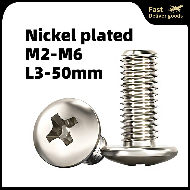 Vít Đầu Dẹt Bằng Thép Không Gỉ 304 (mạ kẽm)M2 / M2.5 / M3 / M4 / M5 / M6 Chuyên Dụng/Phillips Large 